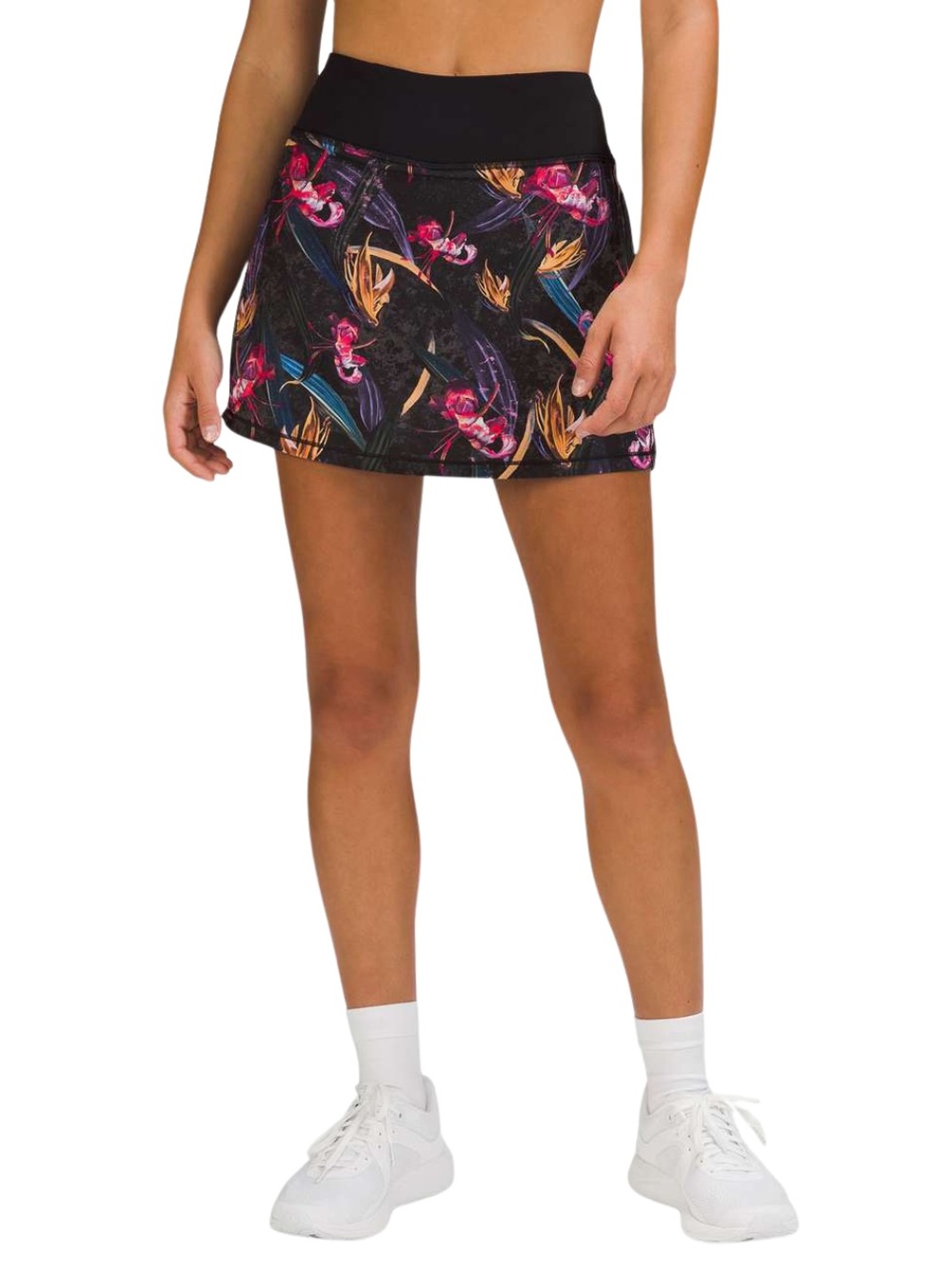 Lululemon Pace Rival Mid-Rise Skirt *Long
Size 16 Veiled Floral Black Multi